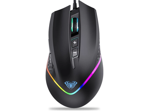 Геймърска мишка Aula F805, Оптична, 7D, RGB, Черен