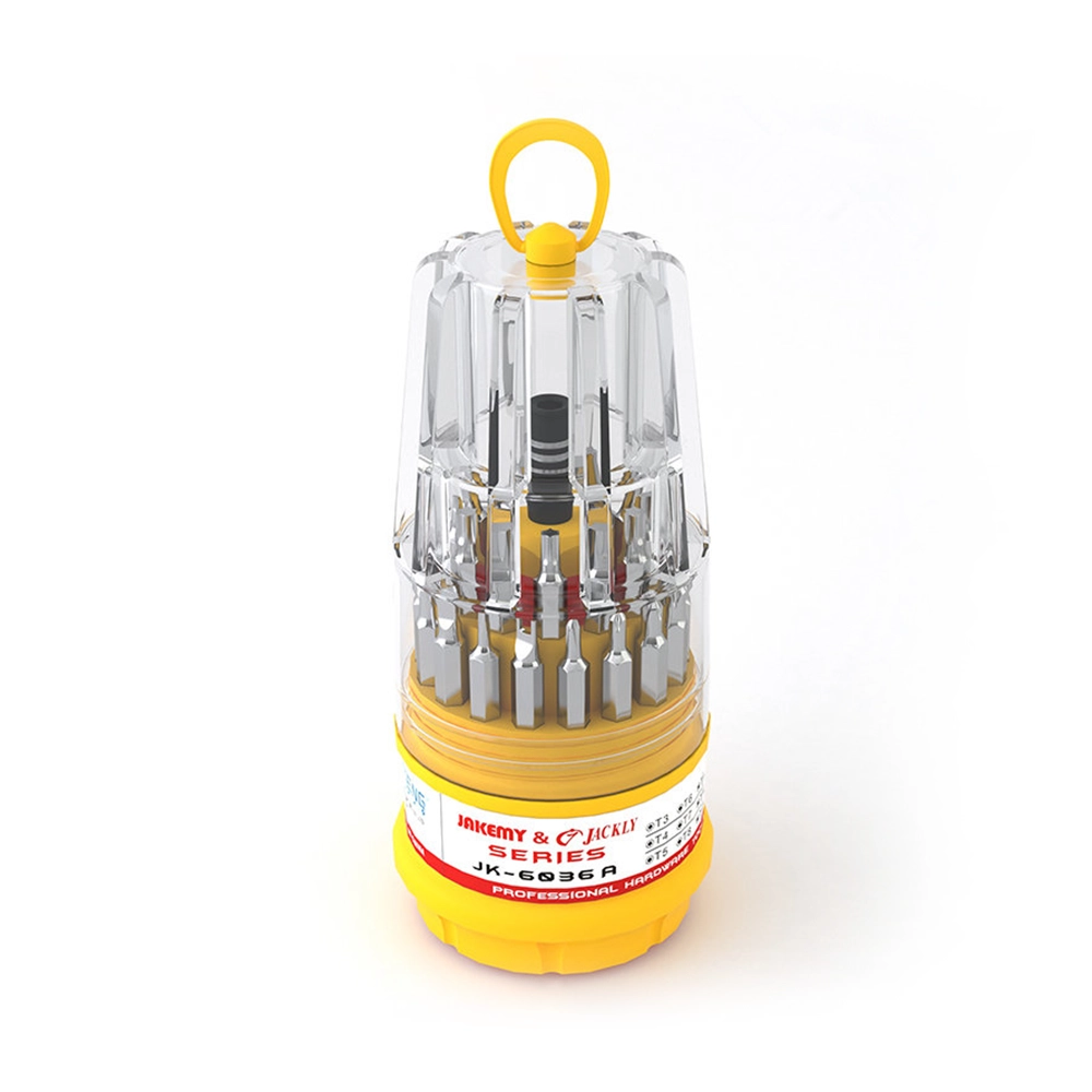 Комплект отвертка и накрайници Jakemy JK-6036-A, 31 Части, CR-V, Жълт