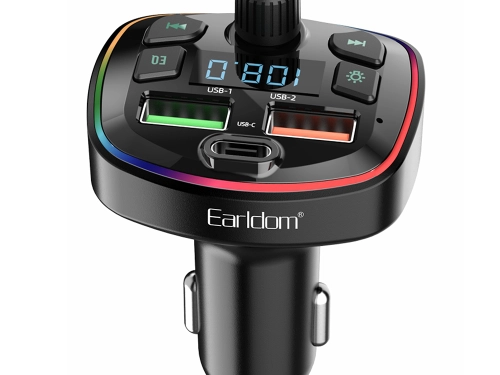 FM Трансмитер Earldom ET-M71, Bluetooth, USB, 3.1A, Черен