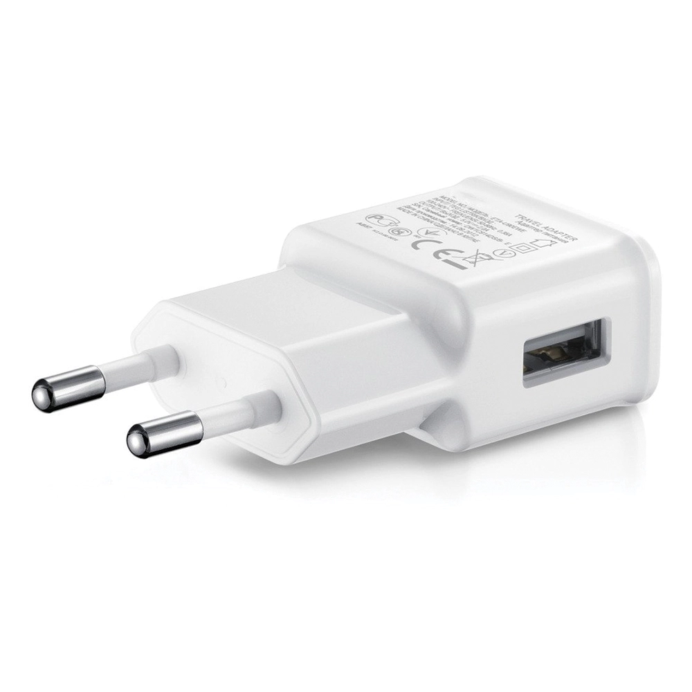 Мрежово зарядно устройство, No brand, 5V/1A, 220V,1 x USB, С Micro USB кабел, Бял