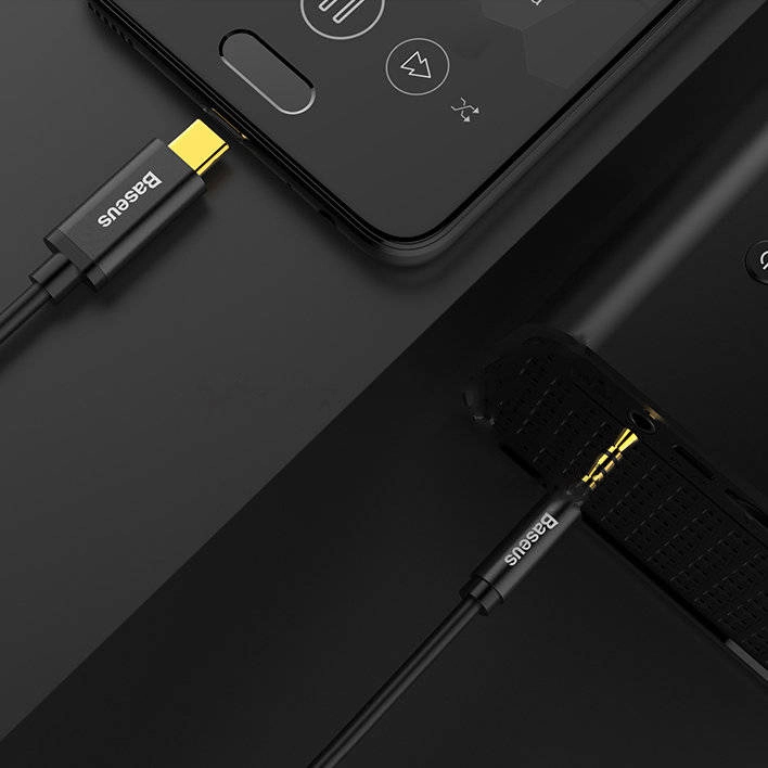 Аудио кабел Baseus M01, 3.5mm към Type-C, 1.0м, Черен - 40403