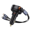 Зарядно устройство за кола Baseus Enjoyment Pro, 60W, С Type-C и Lightning кабел, Черен - 40498