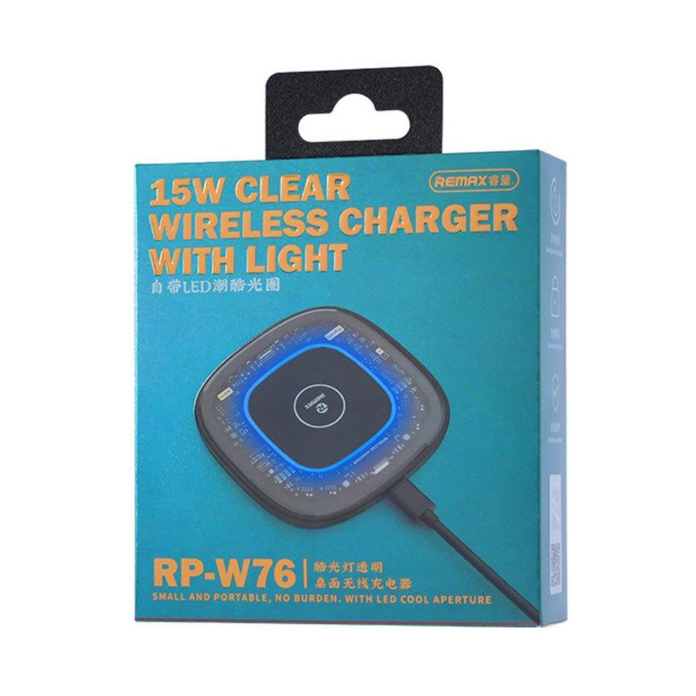 Безжично зарядно устройство Remax Walking RP-W76, Qi, 15W, Черен - 40328