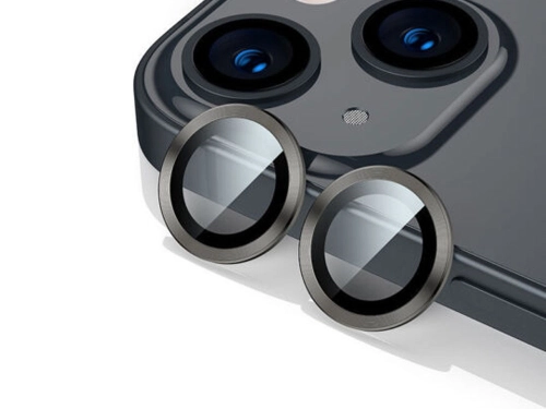 Стъклен протектор за камера DeTech, за iPhone 15 Plus, Черен - 52731