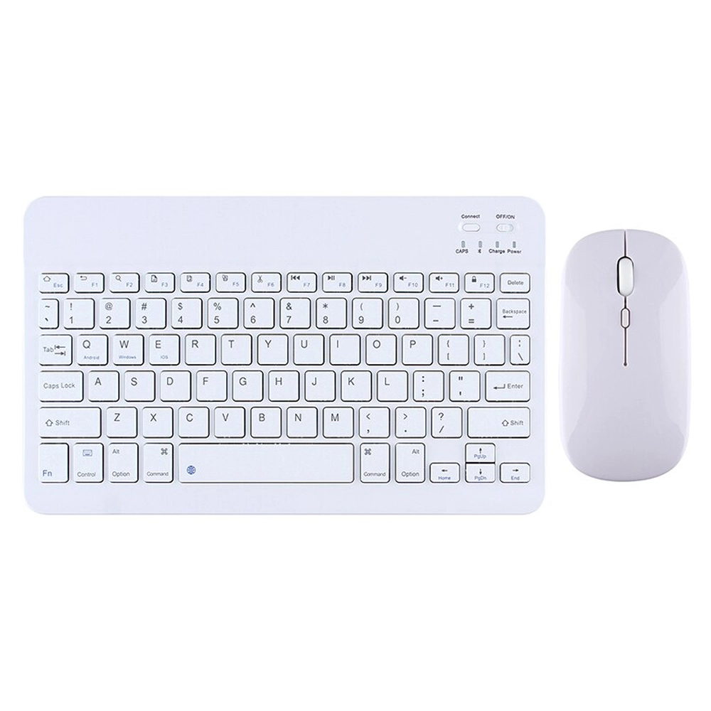Комплект мишка и клавиатура 030, Bluetooth, Бял