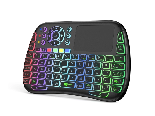 Мини клавиатура M9, USB 2.4GHz, Bluetooth, Микрофон, IR програмируема, Тъчпад, Черен