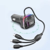 FM Трансмитер Earldom ET-M95, Bluetooth, USB, Type-C, 3.1A, С кабел 3 в 1, Черен
