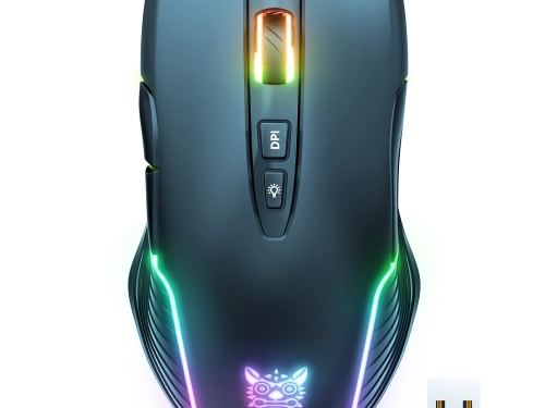 Геймърска мишка Onikuma CW905, Безжична, RGB, 7D, Черен - 770