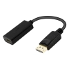 Преходник DeTech, DisplayPort - HDMI, Черен