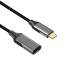 Преходник DeTech, USB-C – DP 4K, 60Hz, Черен