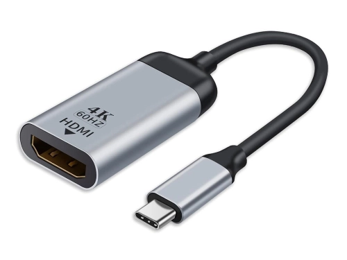 Преходник DeTech, USB-C – HDMI 4K, 60Hz, Сив