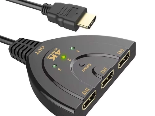 Суич DeTech, HDMI – 3xHDMI (F), 4K, Черен