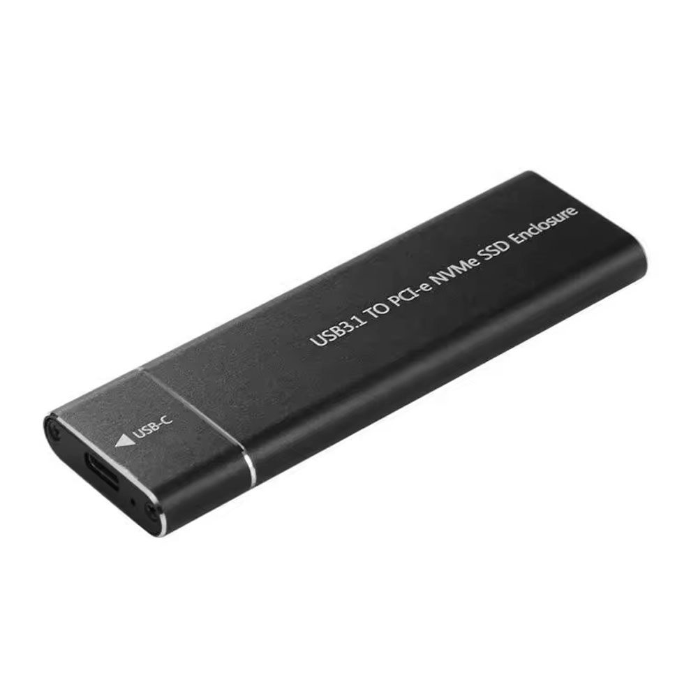 Кутия за SSD DeTech, M.2 SSD NVMe, USB3.1 Type-C, Черен