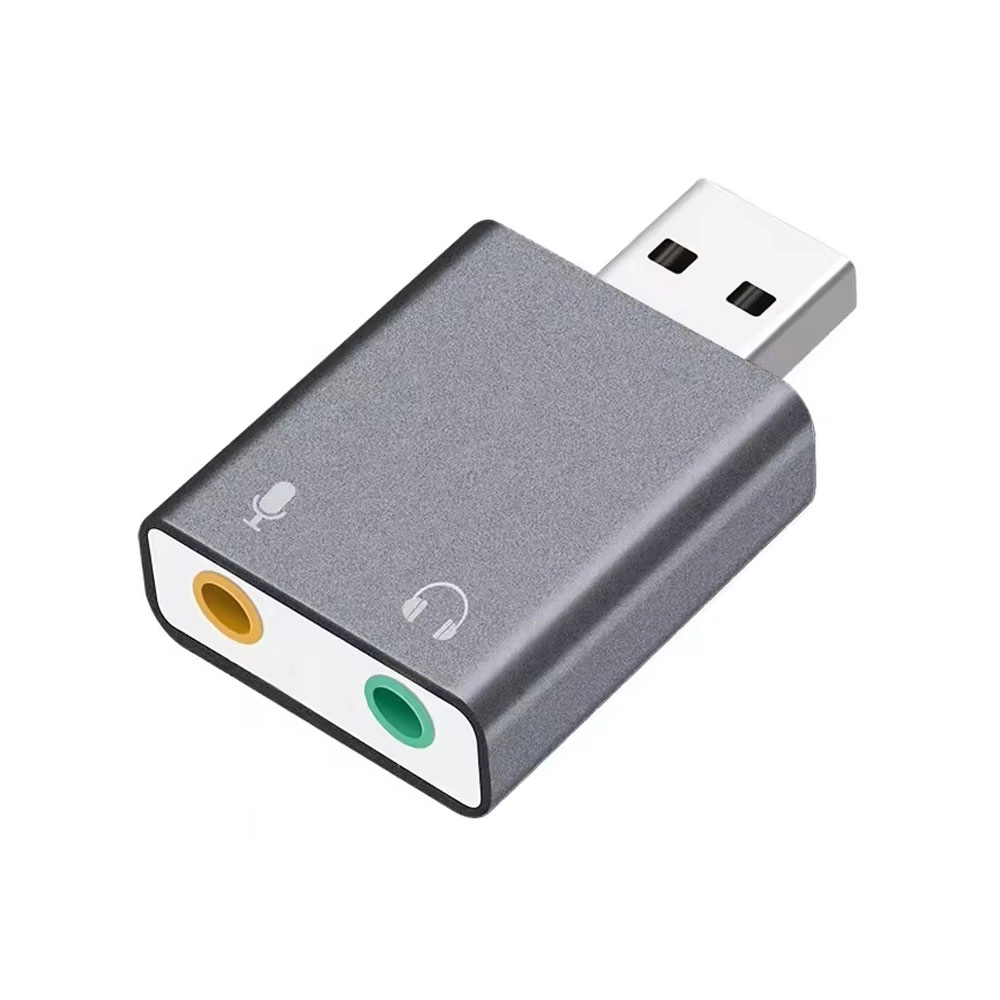 Звукова карта DeTech, USB, 7.1, Сив