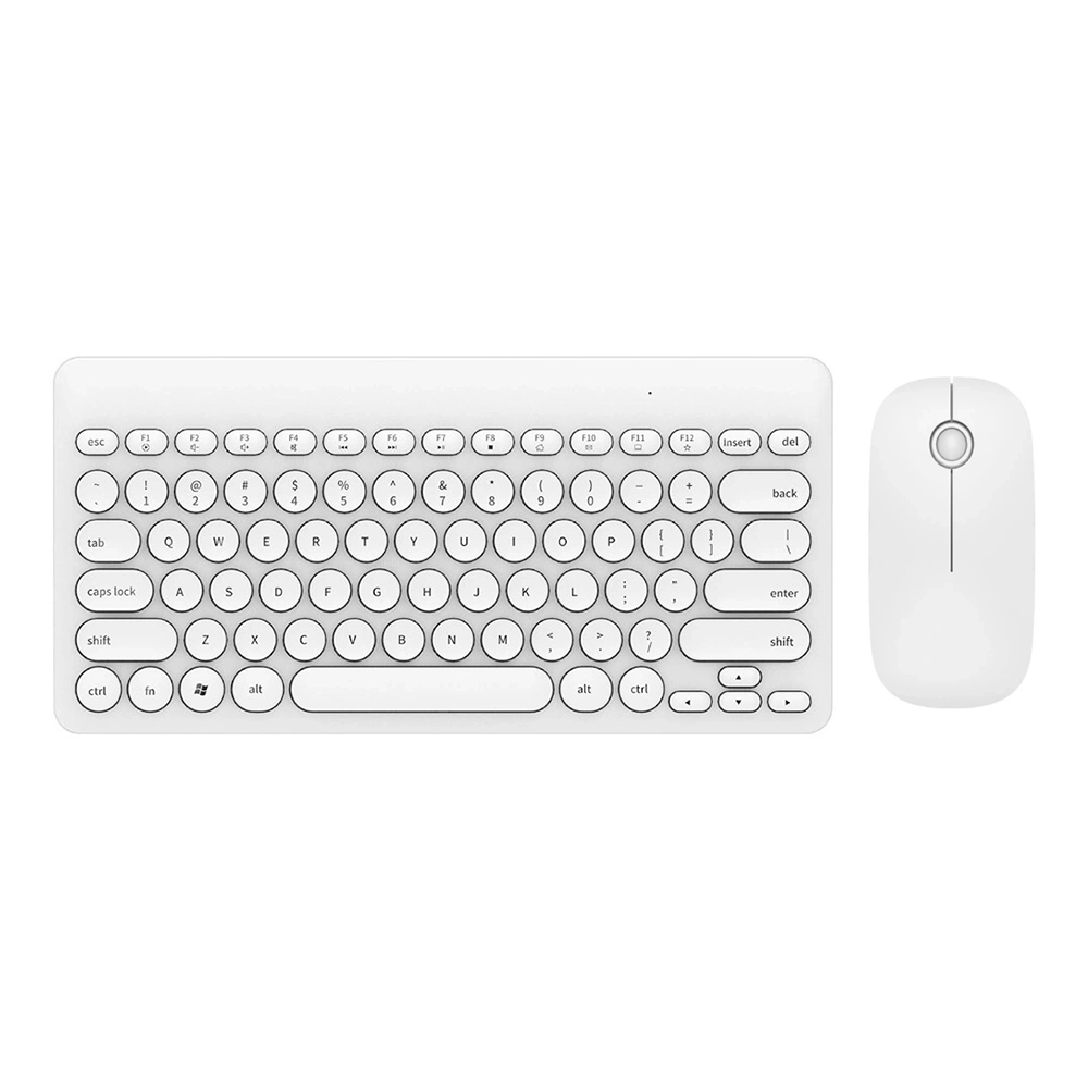 Комплект мишка и клавиатура Fude IK6620, Безжични, Бял